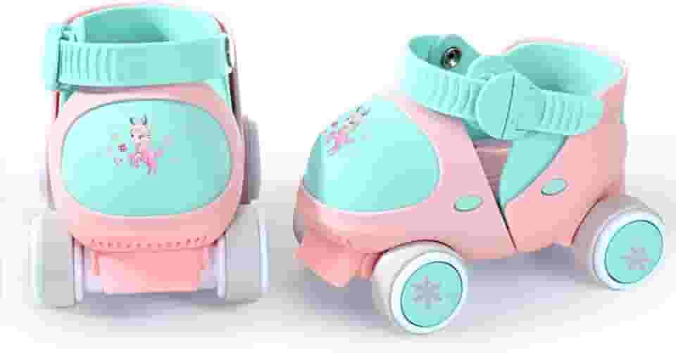 Sapatos de patins quadriciclos ajustáveis para crianças, meninos, meninas, com modo de bloqueio seguro para iniciantes e bebês