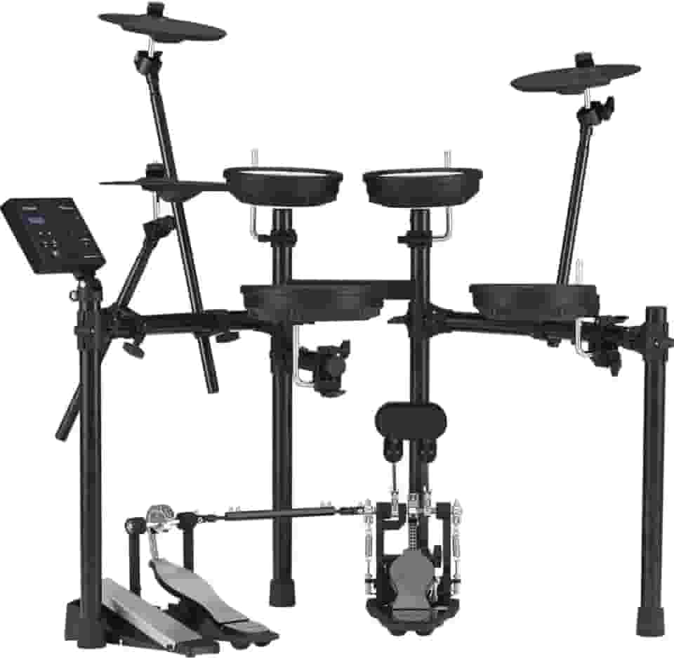 Roland TD-07DMK Electronic V-Drums Legendary Double Ply All Mesh Head Kit com expressão e capacidade de reprodução superiores – Áudio Bluetooth e MIDI – 40 aulas de melódicos gratuitas, preto