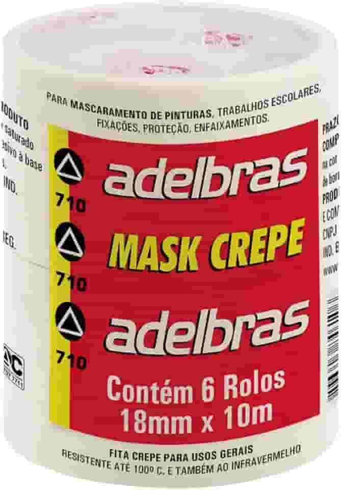 Fita Crepe, Adelbras 0669000002, Multicor, Pacote de 6