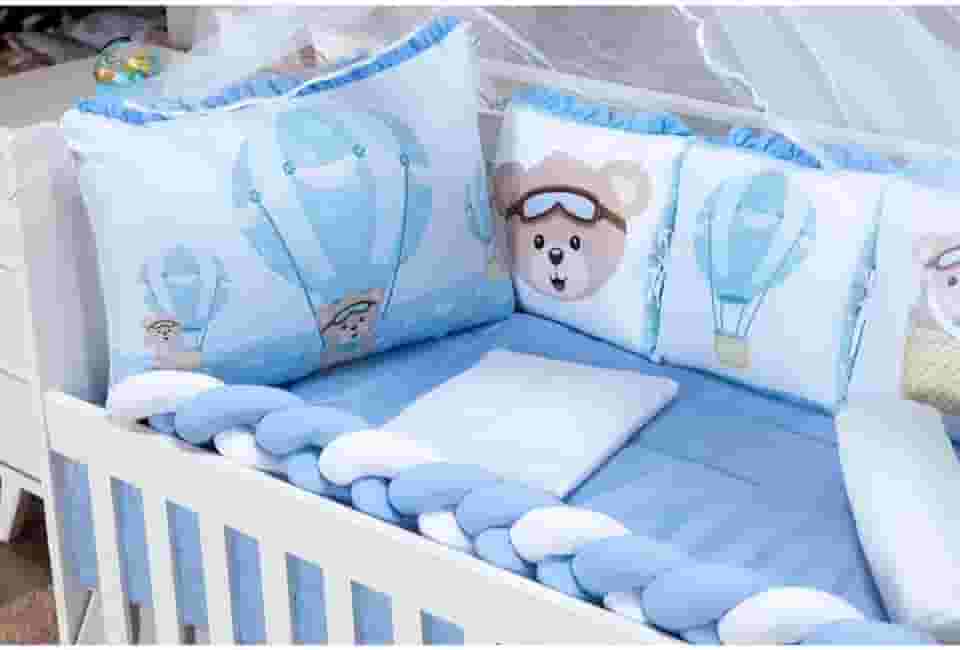 Kit Berço Sublimado12 Peças - Conforto e Estilo para o Enxoval do Bebê (Urso Baloeiro)