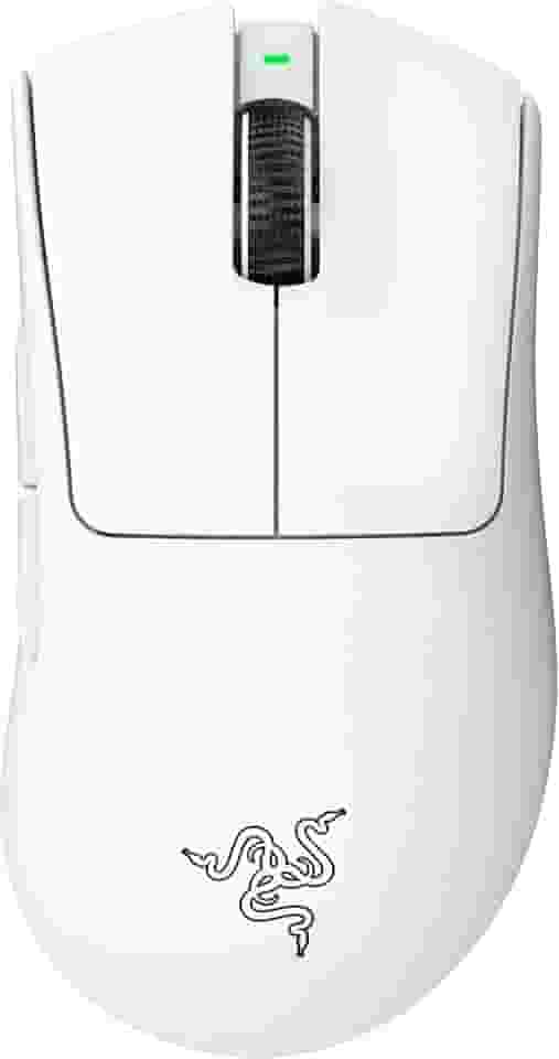 Razer Mouse para jogos sem fio DeathAdder V3 Pro: ergonômico leve de 64 g - Sensor óptico de 30K DPI - Interruptores ópticos de 3ª geração - 8 controles programáveis - Bateria de até 90 horas - Branco