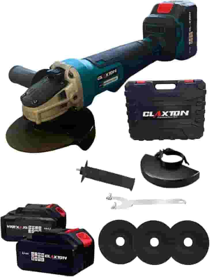 CLAXTON Esmerilhadeira Sem Fio com Bateria 21V 4.0Ah 2 Baterias Brushless Lixadeira Angular Profissional 850W 3 Discos 4-1/2” (115/125mm) 11000rpm