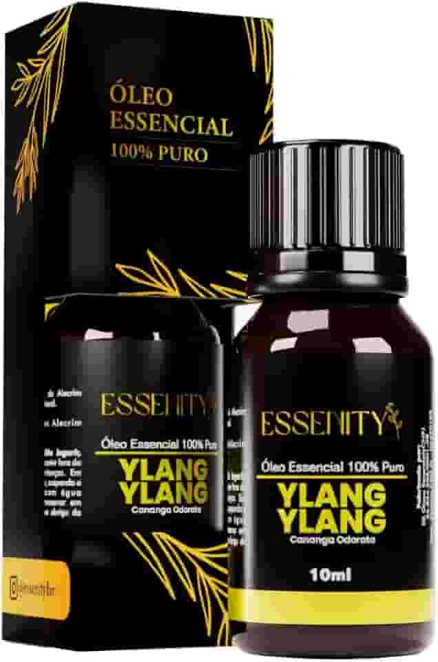 Óleo Essencial de Ylang Ylang 10ml 100% Puro – Calmante, Afrodisíaco, Aromaterapia, Massagem, Pele e Cabelos – ESSENITY