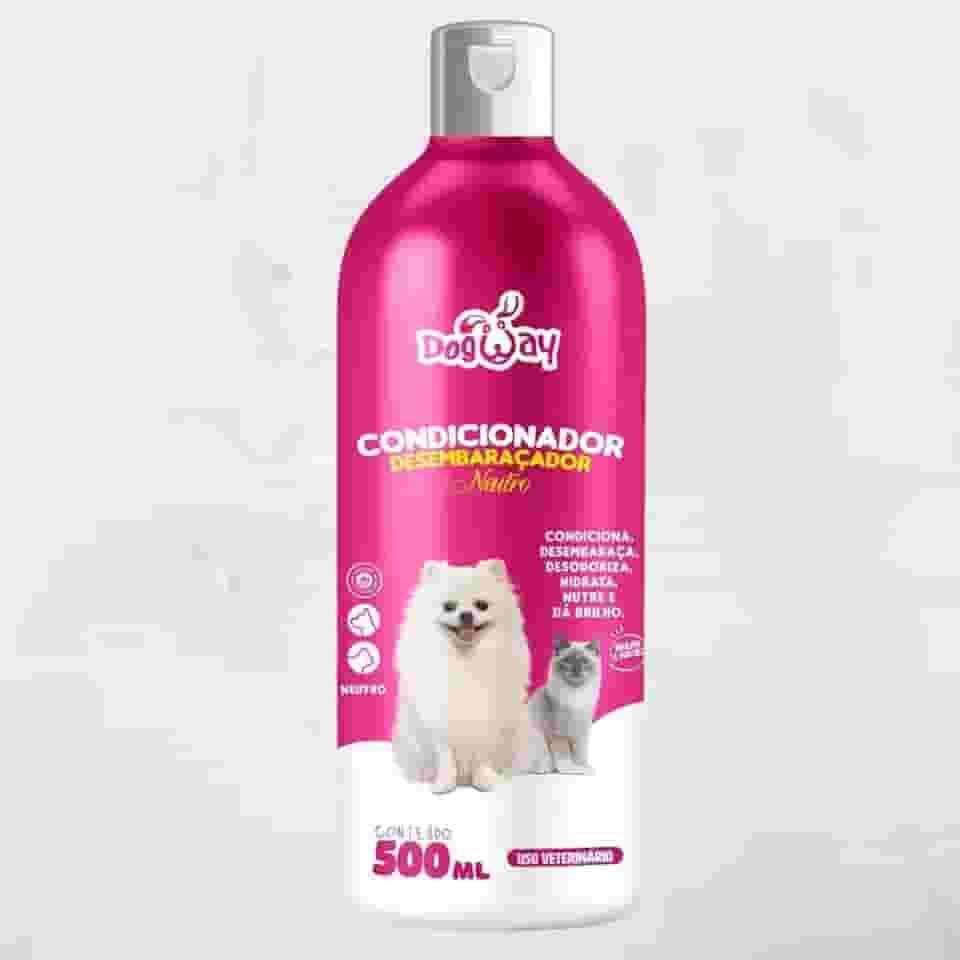 Dog Way Condicionador Desembaraçador Neutro para Cães e Gatos, 500ml, Hidratante e Nutritivo, Todos os Pelos, Uso Veterinário, Premium