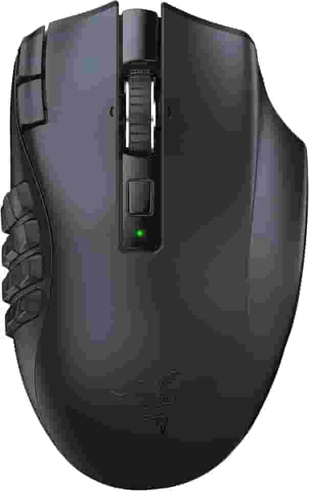 Razer Mouse para jogos MMO sem fio Naga V2 HyperSpeed: 19 botões programáveis - Tecnologia HyperScroll - Sensor óptico Focus Pro 30K - Interruptores mecânicos de mouse Gen-2 - Vida útil da bateria de