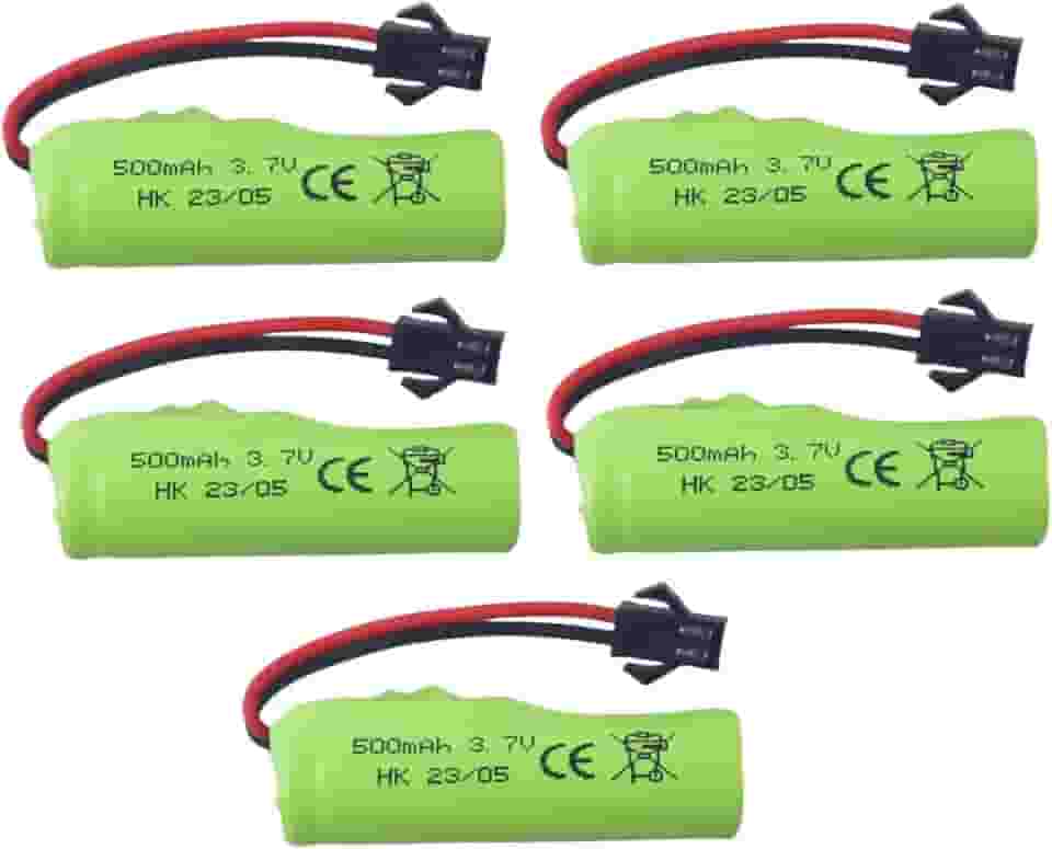 Fytoo Bateria de lítio 5 peças 3,7 V 500 mAh para DE35 DE38 DE40 DE50 TB202 TB201 TM201 TM202 TC141 DE44 DE55 TS201 TD202 TD161 DE84 S767 SL-3567 A 1220 Uma bateria sobressalente para carro RC