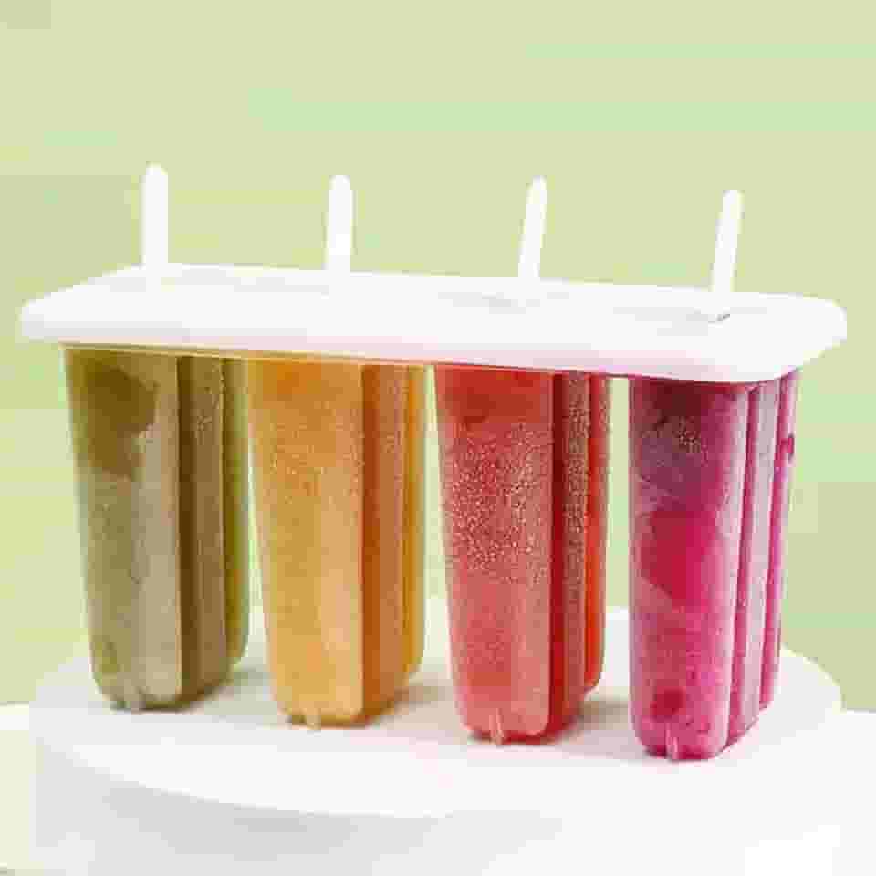 4 moldes de picolé, moldes de silicone para picolé, máquina de fazer picolé de fácil liberação sem BPA