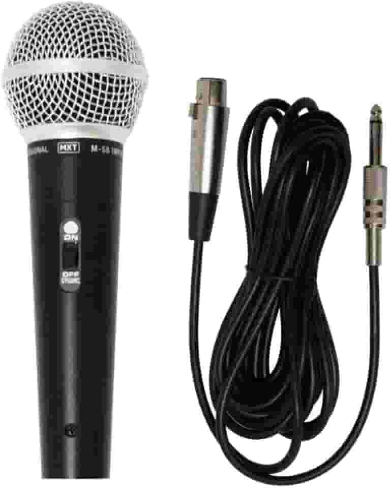 Microfone Dinâmico De Metal MXT M-58 Preto Cabo 3m