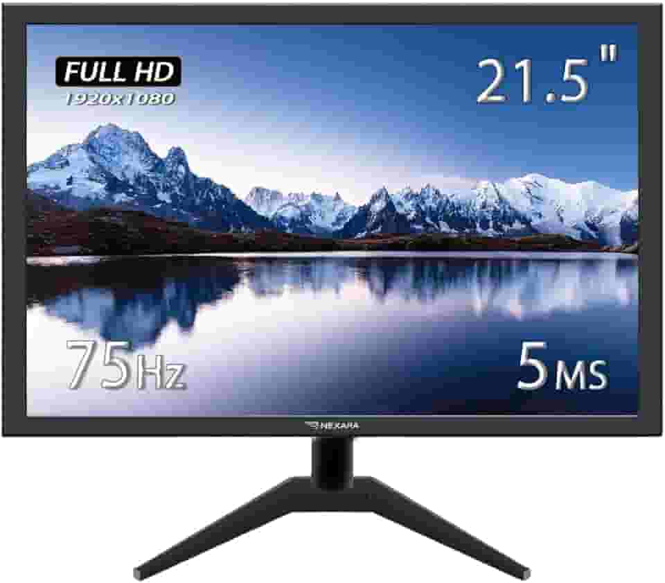 Monitor LED 21.5" Full HD 75Hz - Tela para PC com 5ms, HDMI/VGA, Modo Leitura, Contraste 1000:1 e Design Compacto para Home Office, Estudos e Uso Diário