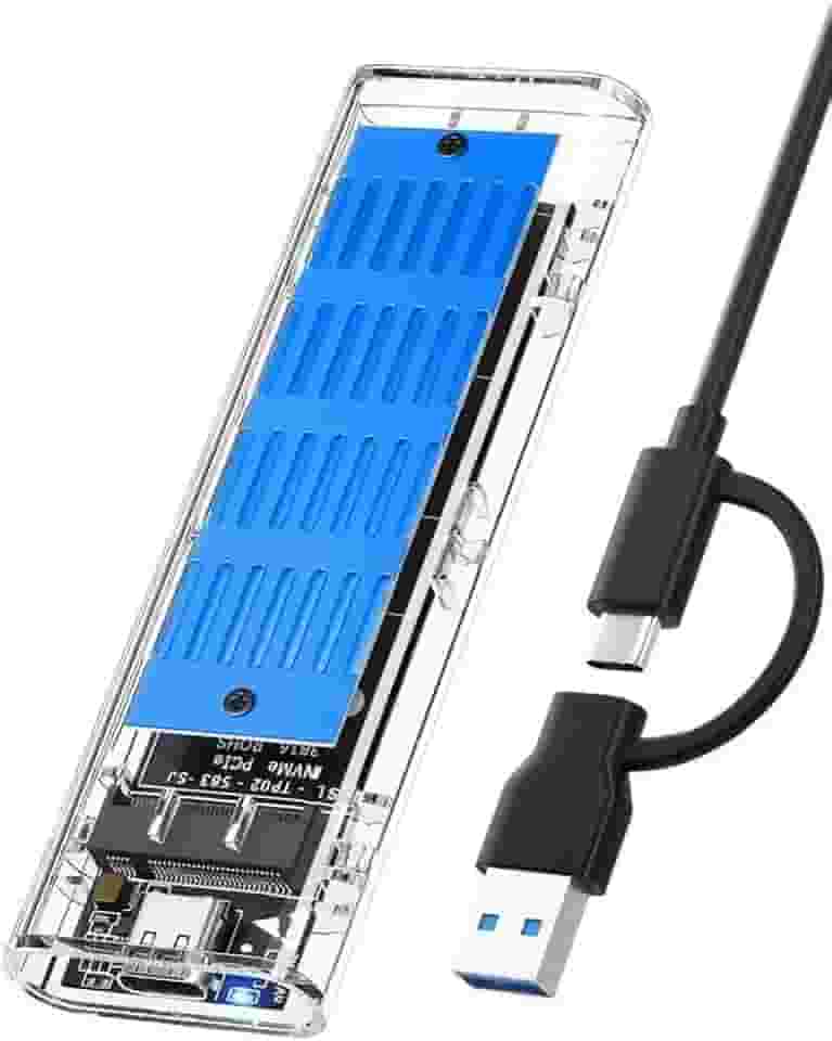 Case Externo SSD M.2 NVMe Sata USB 3.1 Tipo-C Velocidade 10Gbps | Compatível Windows, Mac e Linux | Adaptador Gabinete Externo Tamanho 2230/2242/2260/2280 Portátil Premium