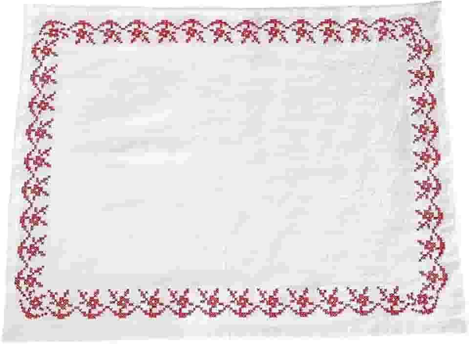 Jogo americano de algodão com bordado 11,4 x 14,6 polegadas (29 x 37 cm), tapete de mesa de jantar lavável estilo rústico, jogo americano bordado, toalha de mesa, guardanapo, suporte para sessões de