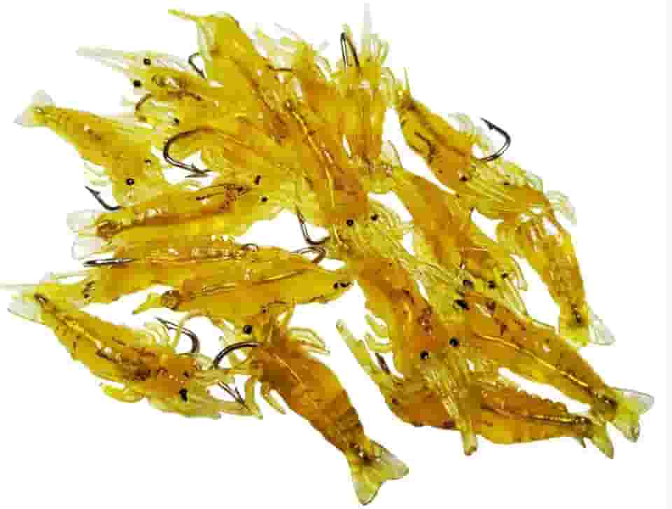 Kit Iscas Artificiais Camarão Aromatizado 4cm – Silicone com Anzol para Robalo, Tucunaré e Black Bass