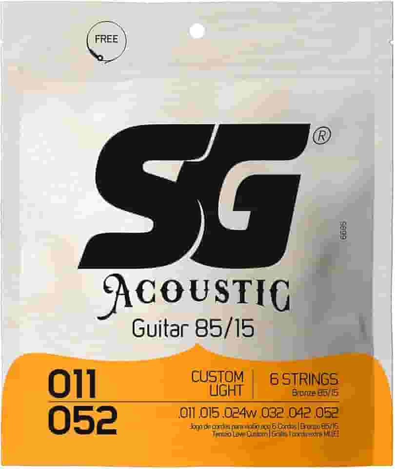Encordoamento 011 SG, Aço Bronze 85 15, para Violão