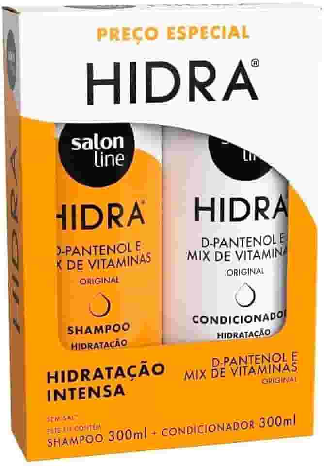 Salon Line, Kit Shampoo e Condicionador, Hidra D-Pantenol e Mix de Vitaminas, Vegano - Todos os Tipos de Cabelos, 300 ml cada