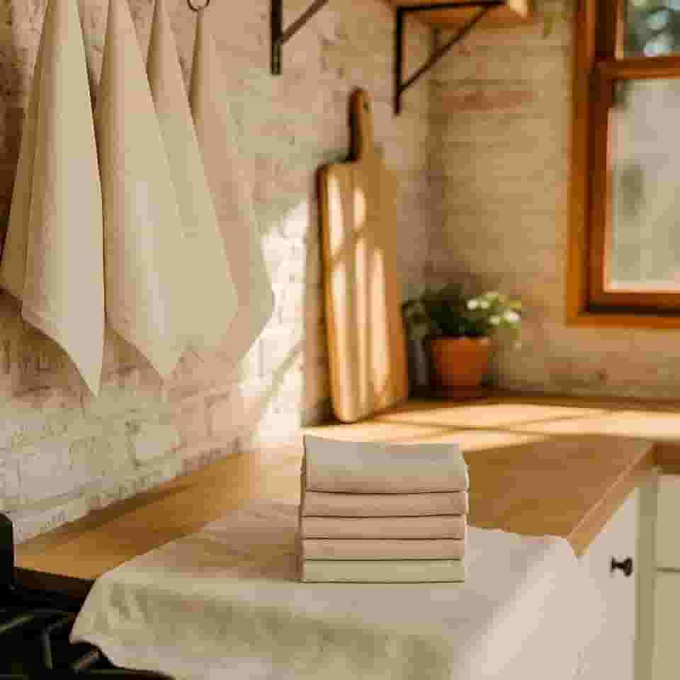 Pano de Prato Algodão Crú Pré Lavados Lisos Kits com 12 Unidades