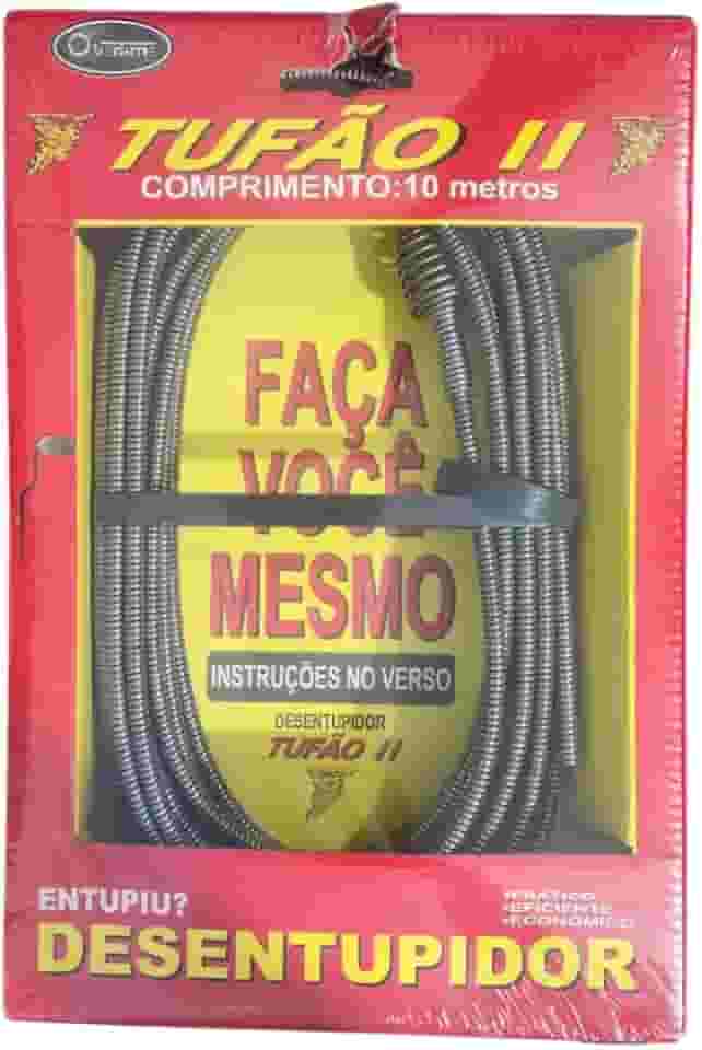 DESENTUPIDOR DE CANOS TUFÃO PROFISSIONAL COM MOLA ROTATIVA 10M PIAS, VASO SANITÁRIO E CALHAS