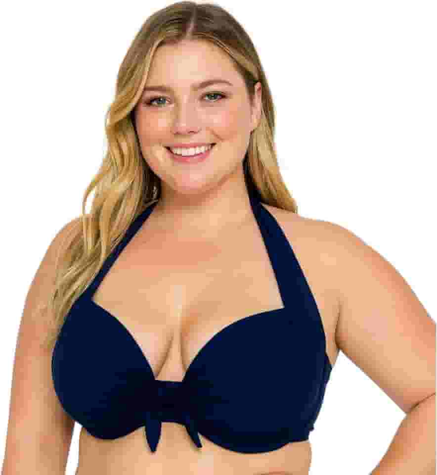 Top Biquíni Plus Size Sustentação Bojo Moda Praia Decote