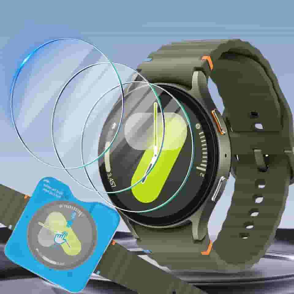 Película de vidro temperado para Samsung Galaxy Watch 7, película de vidro temperado HD de três tamanhos de alta sensibilidade (40 mm)