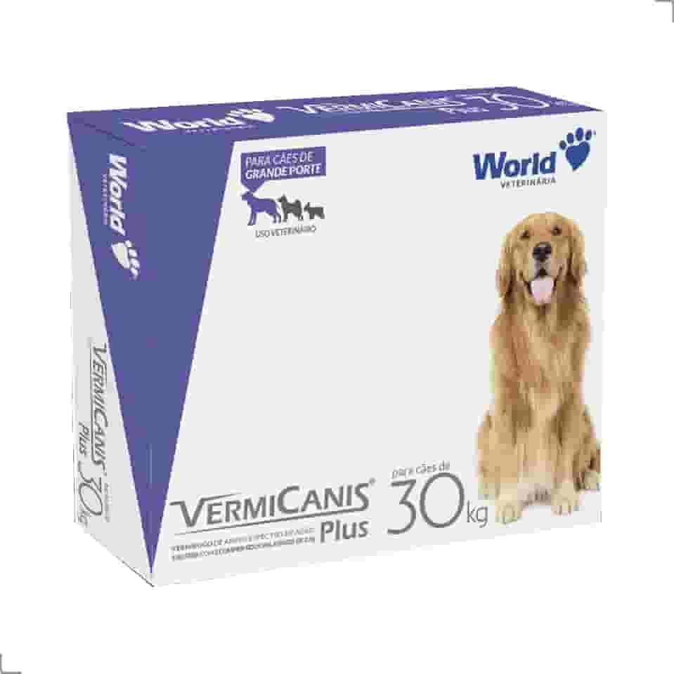VermiCanis Plus, Vermífugo para Cães de Grande Porte até 30 kg, 2 Comprimidos