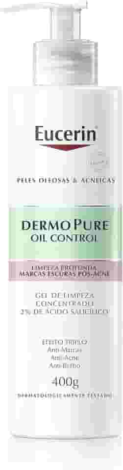 EUCERIN Gel de Limpeza Facial AntiAcne DermoPure Concentrado 400ml, Peles Oleosas e Acneicas