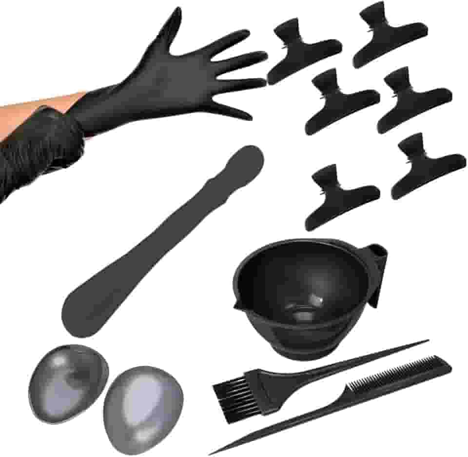Kit Tintura completo Luvas Pincel Pente Tigela e Piranha