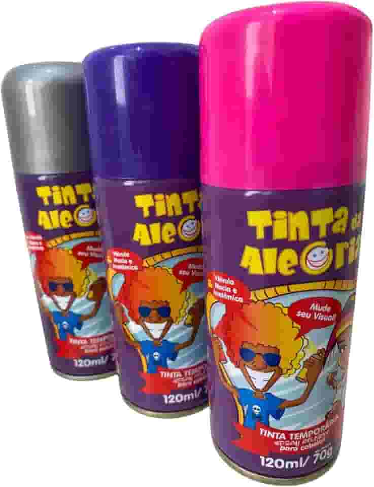 Tinta Spray Para Cabelos Temporária Infantil 120ML Válvula Macia e Anatômica (Roxo, 120ML)