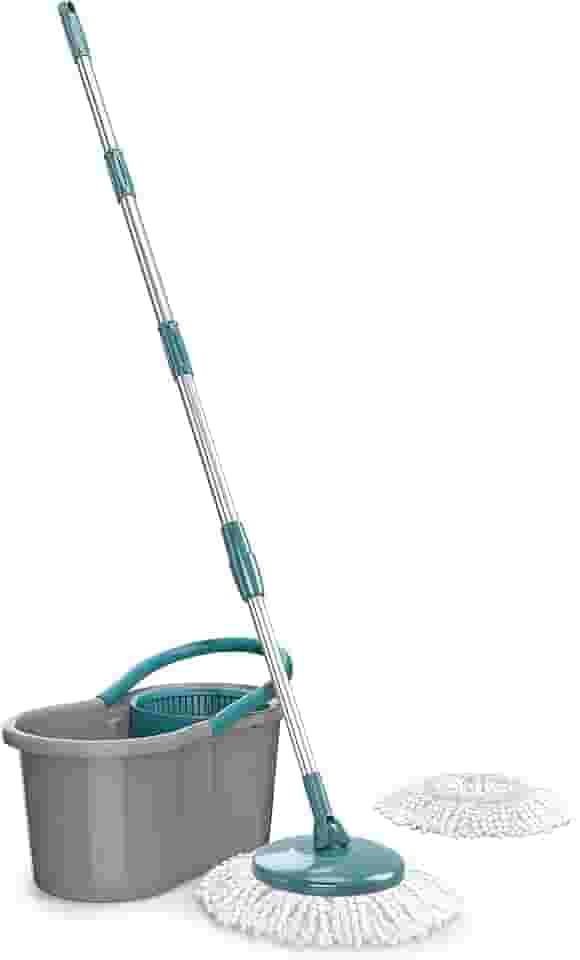 Mop FIT Giratório com 2 refis microfibra, balde com 8 litros, MOP5010, Flash Limp
