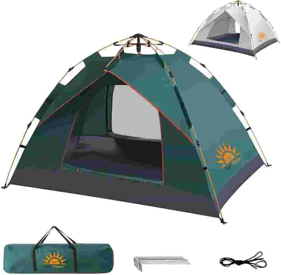 Barraca de Camping Automática Impermeável 2-3 Pessoas, Leve e Pronta para Praia, Mochilão e Caminhadas,Versão Upgraded: À Prova D'Água & Proteção Solar