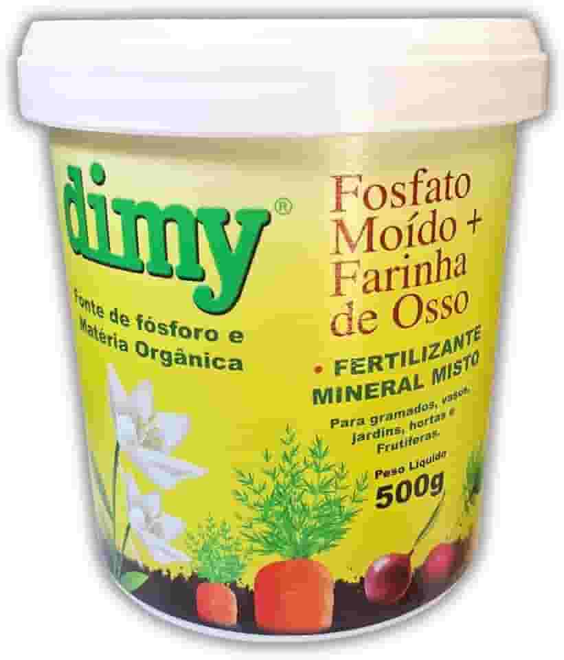 Fertilizante Dimy Fosfato Mineral com Farinha de Ossos, 500g, para Fortalecimento de Raízes