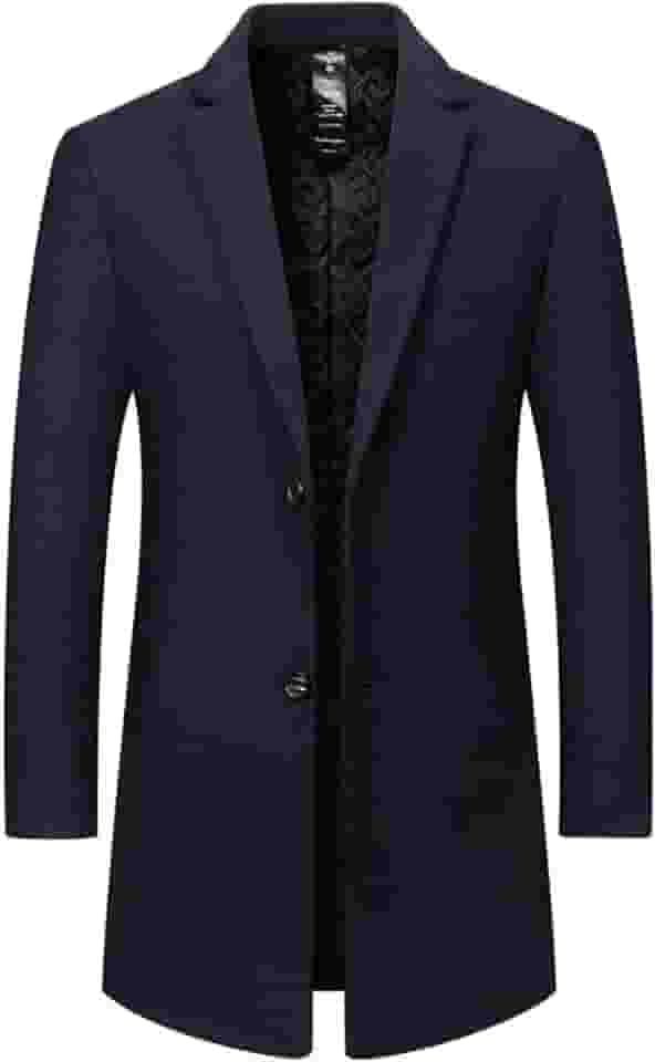 Blazer masculino masculino com gola alta forrado com lã de ovelha para trabalho modesto, longo, básico, inverno, outono, 2025