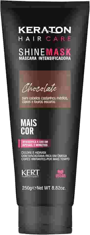 Keraton, Máscara matizadora hidratante, Trata e colore, Para cabelo castanho médio, claro e Louro escuro, Shine Mask, 250g, Chocolate