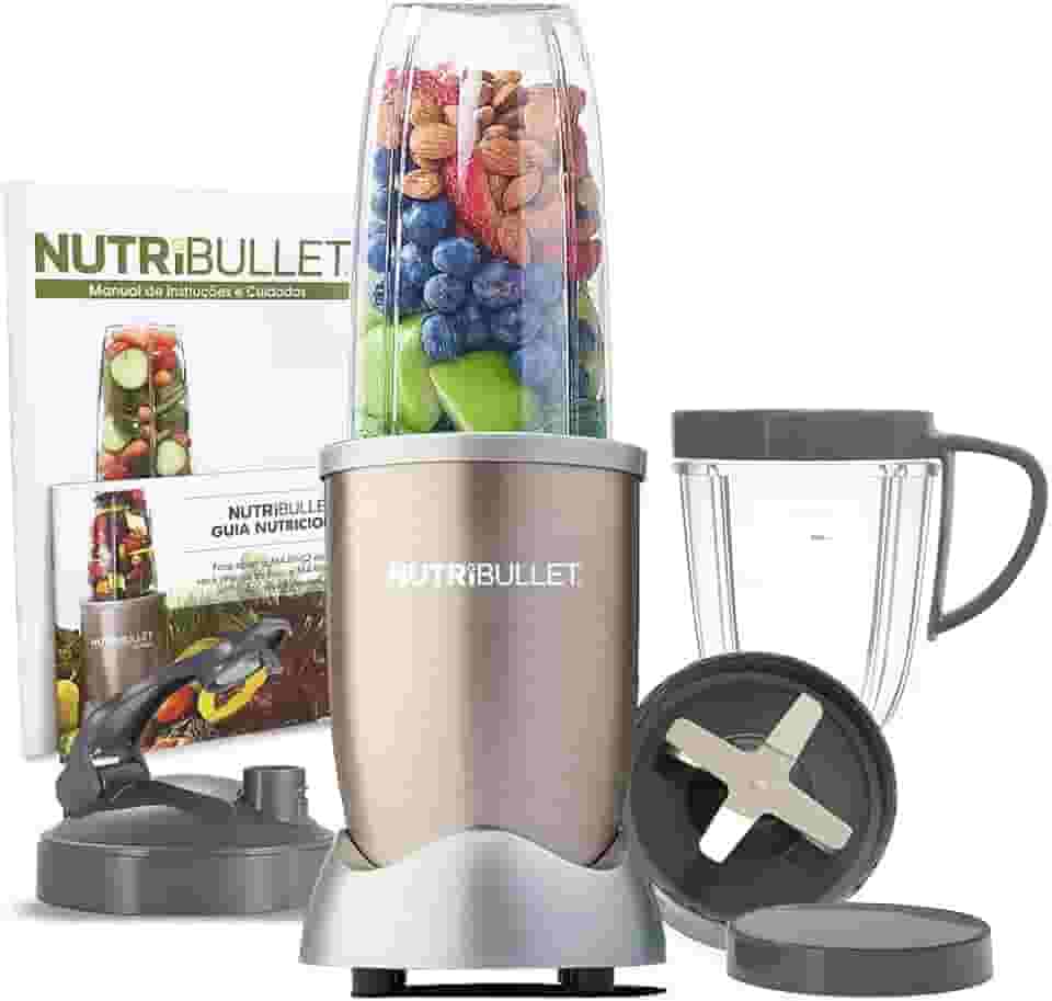 Nutribullet 900w De Potência Champagne Com 9 Itens - 5 Em 1 - Liquidificador, Multiprocessador, Blender, Mixer E Moedor 127v Nutribullet Champagne 110v