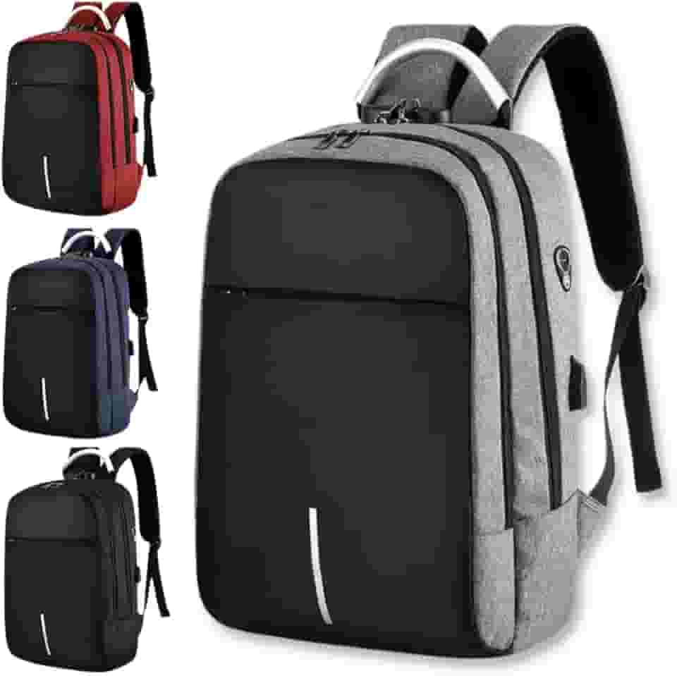 Mochila Executiva Impermeável Unissex C/Cadeado + Porta USB Para Notebook | Leve, Espaçosa e Confortável | Ideal para Trabalho, Viagens e Estudo | Marca Izal®