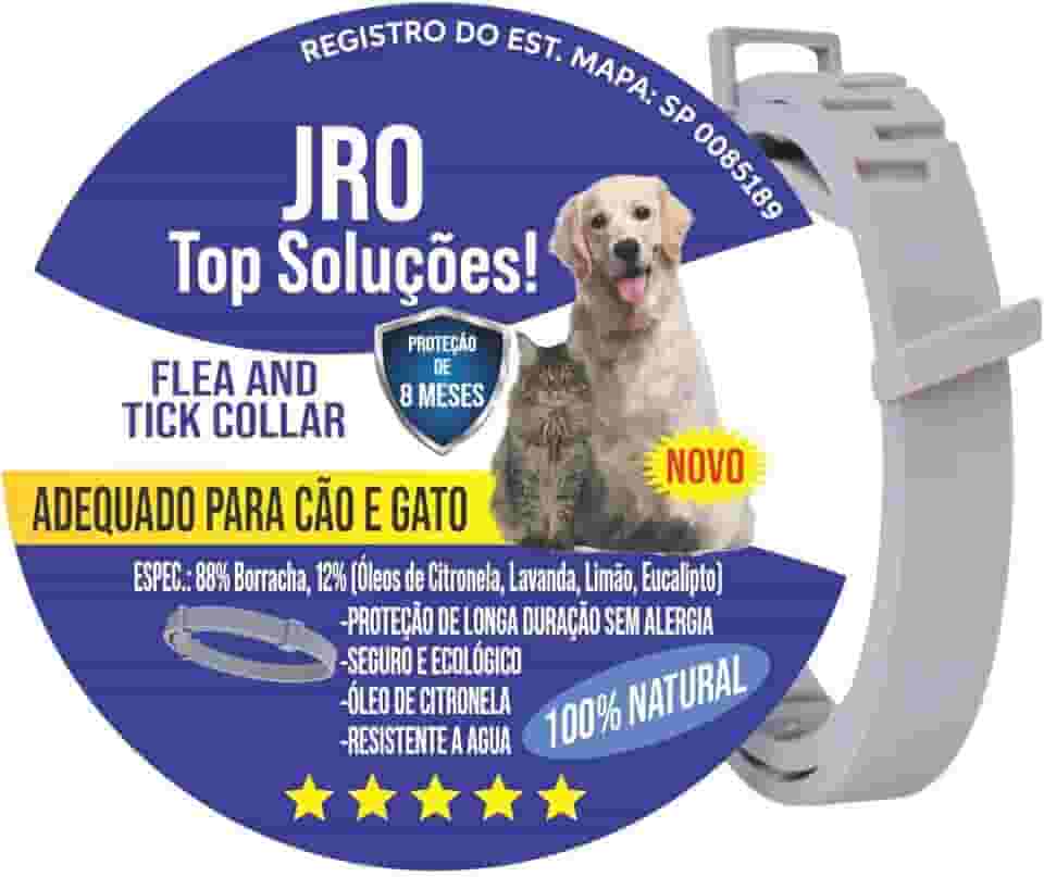 Coleira Anti Pulgas 38cm ou 62 Cm Peitoral, Carrapatos E Mosquitos Contra Leishmaniose Para Cão Cães Cachorro Gato Até 40kg Ajustável Em Silicone Antialérgico Eficaz Por Até 8 Meses, Collar (38 cm)
