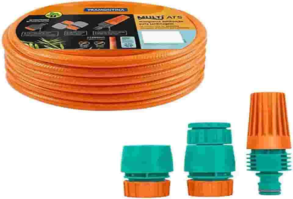 MANGUEIRA SUPER FLEX ANTITORCAO 1 2 LARANJA EM PVC 3 CAMADAS 15 M TRAMONTINA