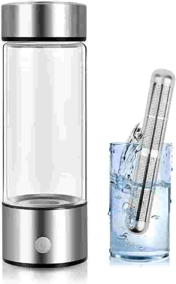 Garrafa de água de hidrogênio - Máquina portátil de Ionizador de água de hidrogênio - Gerador de Ionizador alcalino - Copo de saúde de vidro de água rica em hidrogênio para viagens em casa