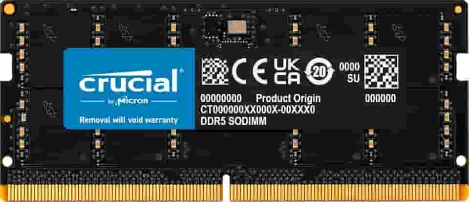 Crucial Memória RAM 16GB DDR5 5200MHz (ou 4800MHz) para laptop CT16G52C42S5 Preto