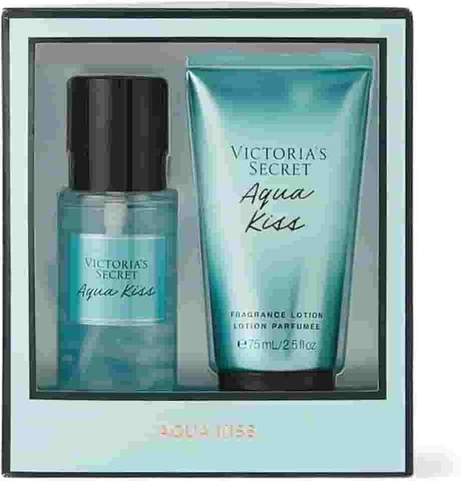 Kit Victoria's Secret Aqua Kiss - Body Splash 75ml + Body Lotion 75ml