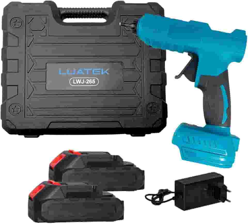 Pistola Cola Quente Sem Fio Profissional Portátil Com Duas Baterias Com Maleta e Carregador Ideal Para DIY Bivolt (110V/220V)