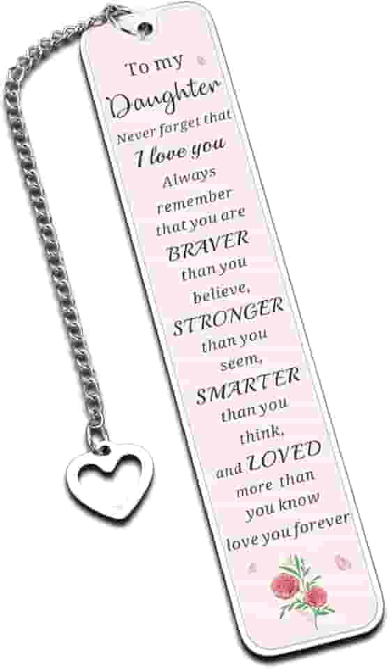 Presentes de filha da mãe - para minha filha, presentes de aniversário de 16, 18, 21 anos, marcador de livro inspirador, enfeites de natal para meninas adolescentes, filhas adultas, presentes de