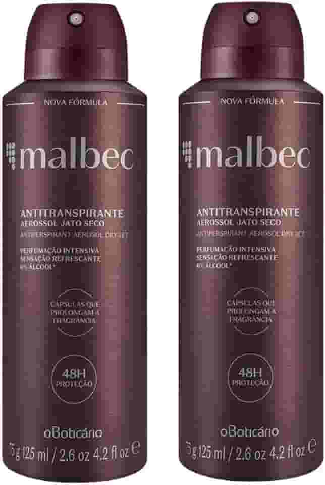 Desodorante Masculino Malbec Boticário Kit Com 2 Unidades