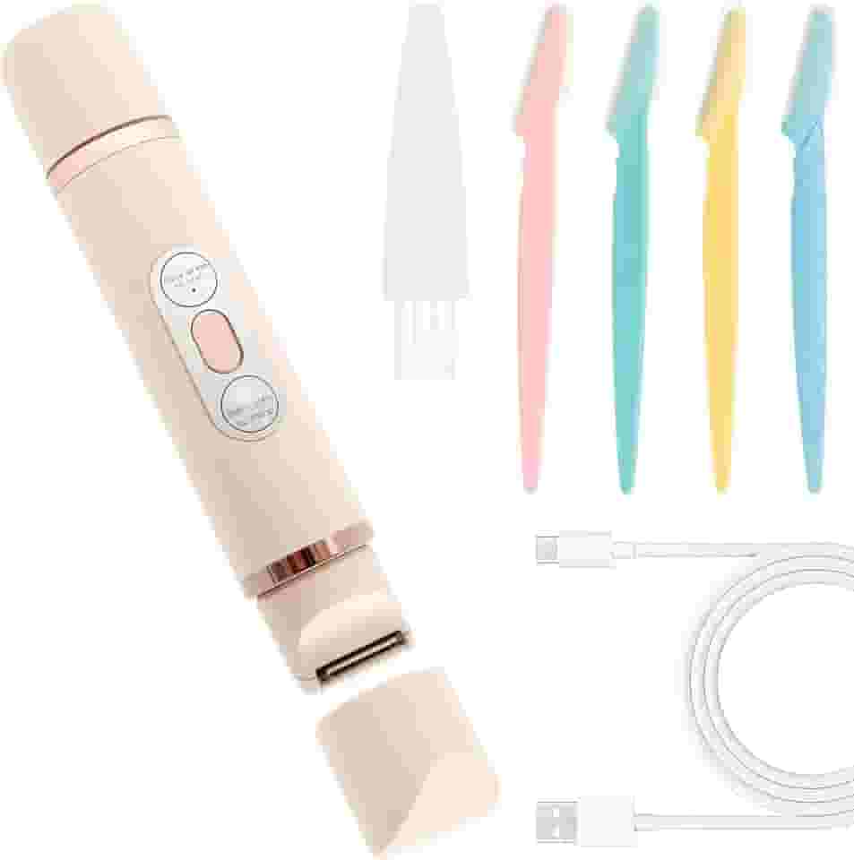 Barbeador elétrico feminino com IPX7 à prova d'água confortável barbeador elétrico sem fio aparador de biquíni de cabeça dupla para uso molhado e seco (rosa, 1 peça)