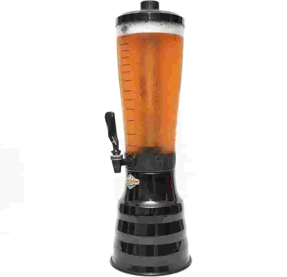 Torre Chopp 3,5 L Base Giratória Copo Acrílico Removível 2 Refil Preto