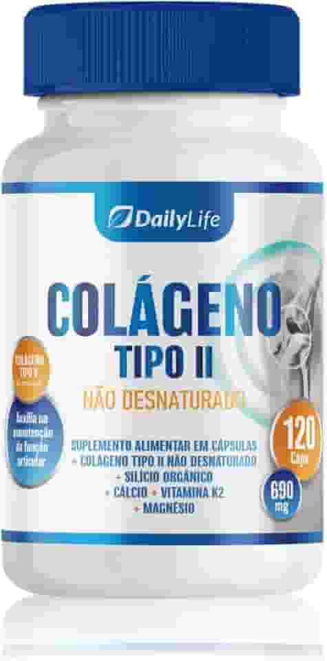 Colageno Tipo 2 Uc2 Collagen 40mg + Vitamina Calcio Magnesio 120 Capsulas Suplemento Collagen Tipo 2 Para Articulação - Daily Life