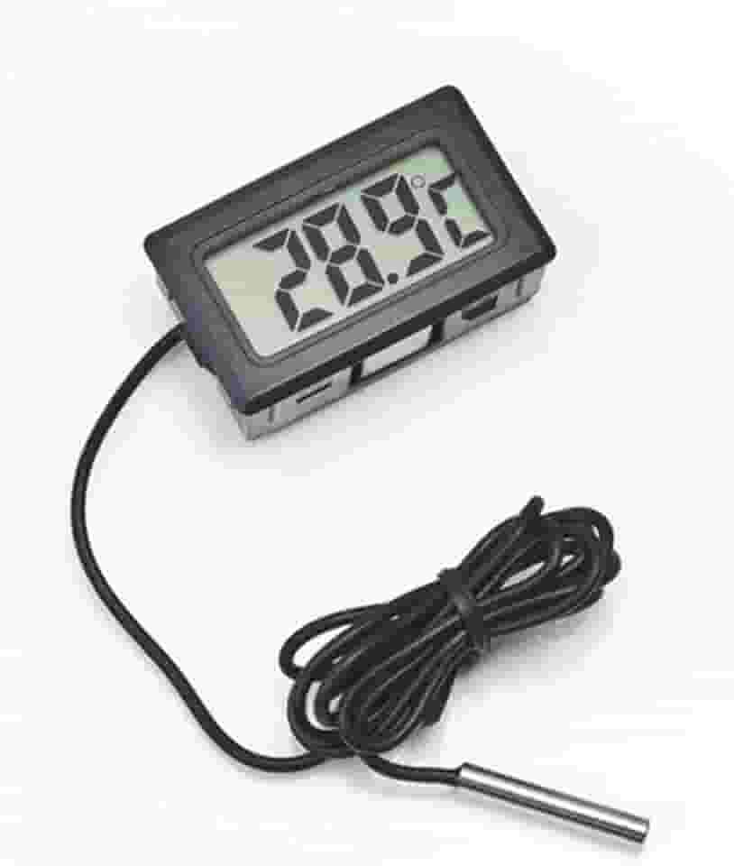 Termômetro digital profissional com tela LCD eletrônica portátil para geladeira/freezer/aquário/temperatura do tanque de peixes - preto
