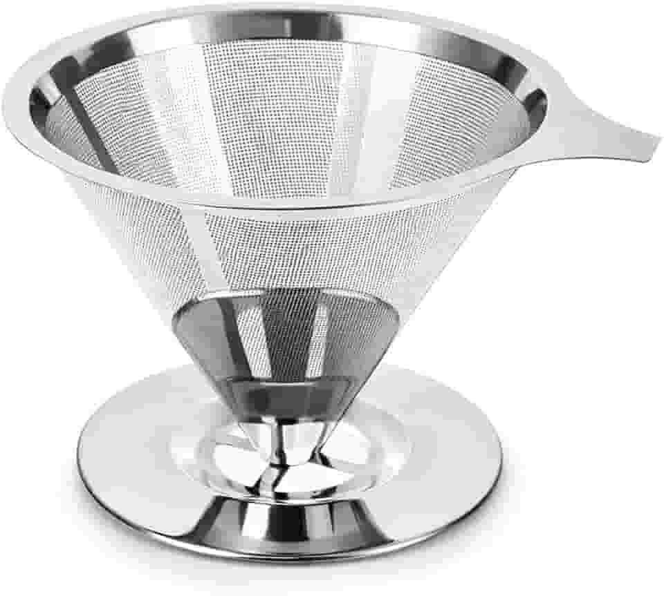 Coador de Café 103 Filtro Inox Reutilizável Fácil de Usar e Limpar, Preserva o Sabor Natural do Café, Peneira de Aço Durável e Sustentável, Sem Uso de Papel, Econômico e Ecológico Premium