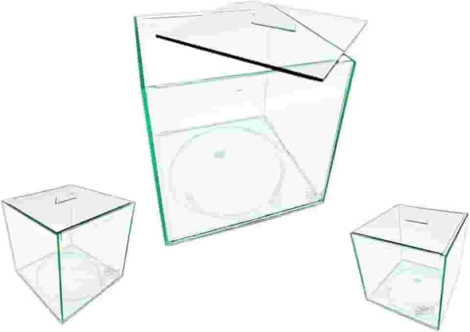 Aquário Quadrado para Peixes Betta, 20x20x20 cm, 6,8 Litros, Vidro