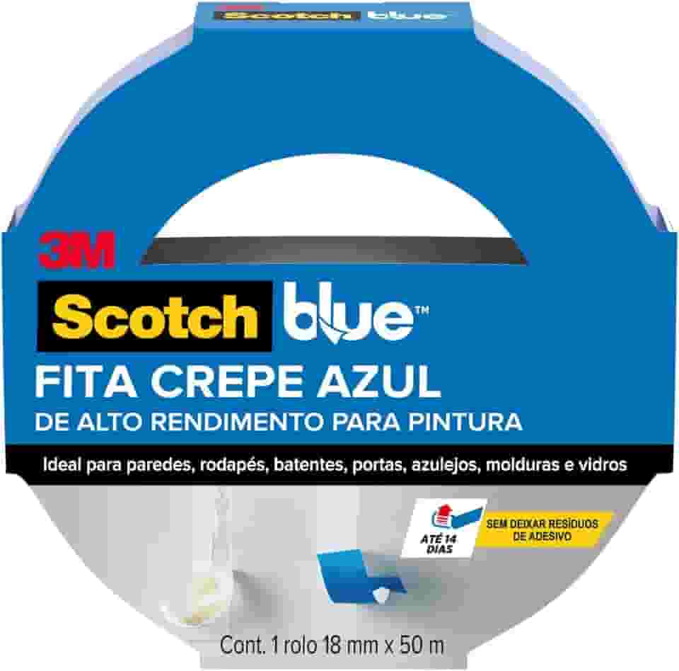 Scotch, 3M, Bluetape, Fita Crepe Profissional - 18 mm x 50 m