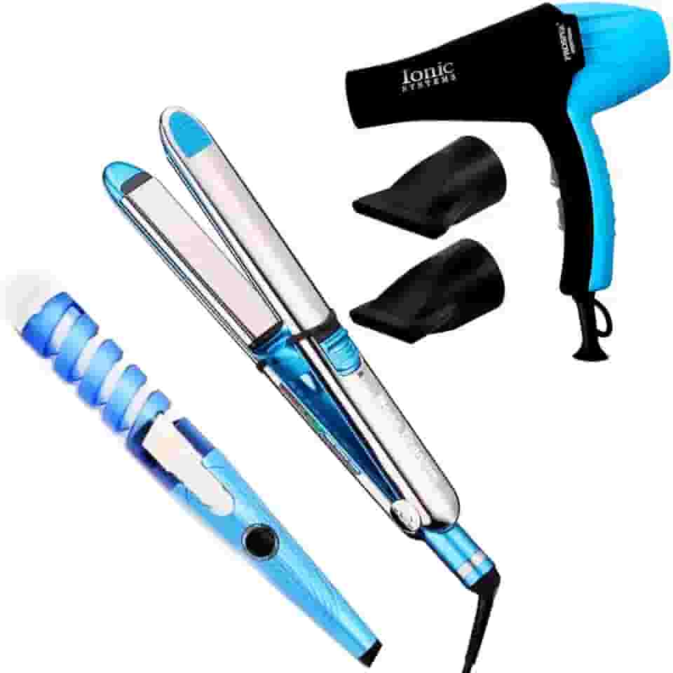 Kit Chapinha Super Nano Titanium + Secador 8600w + Modelador De Cachos Spiral 220v