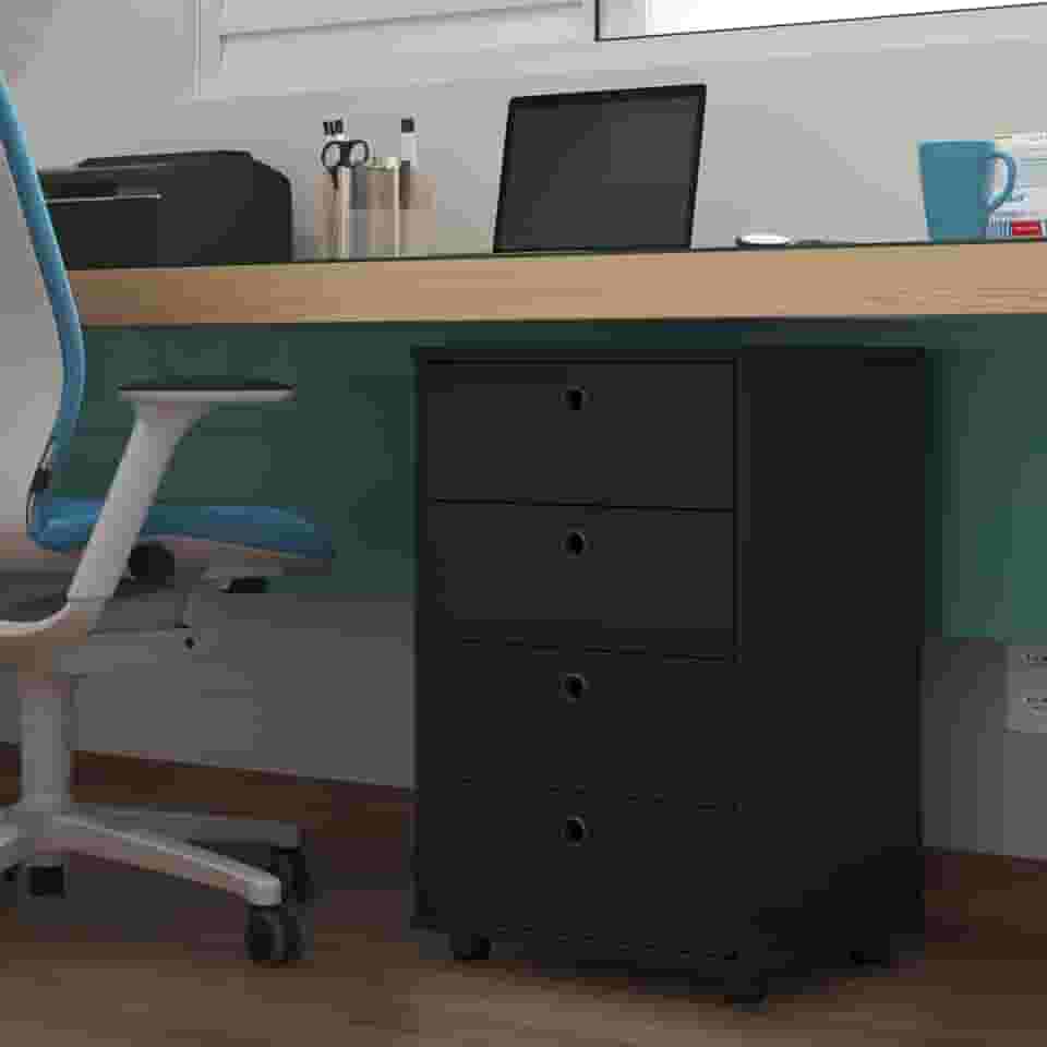 Gaveteiro para Escritório Arquivo Para Documentos Gaveteiro Classic Preto